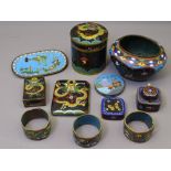 ALL THE FOLLOWING 7 LOTS OF CLOISONNE ARE FROM A SINGLE COLLECTOR OWNERSHIP CLOISONNE - a parcel