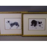 SIR KYFFIN WILLIAMS RA framed prints - of Collies (2), unsigned but one with printed initials, 14