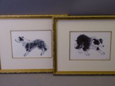 SIR KYFFIN WILLIAMS RA framed prints - of Collies (2), unsigned but one with printed initials, 14