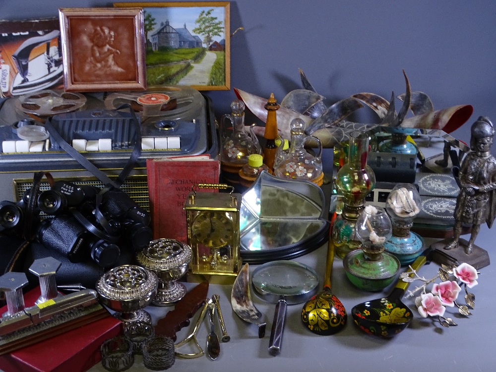 A REEL-TO-REEL RECORDER 'High Fidelity' in a case and a box of mixed collectables and ornaments