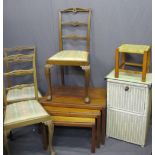 VINTAGE & LATER FURNITURE PARCEL including a good teak set of three tables, 45.5cms H, 68cms W,