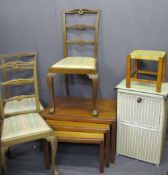 VINTAGE & LATER FURNITURE PARCEL including a good teak set of three tables, 45.5cms H, 68cms W,