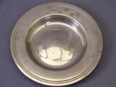 CIRCULAR PIN DISH, Sheffield 1977 with additional Jubilee mark, 12.5cms diameter, 3.1 troy ozs