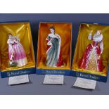 ROYAL DOULTON 'QUEENS OF THE REALM' - three figures in presentation box sets, Queen Anne HN3141,