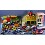 DIECAST VEHICLES - Matchbox, Corgi ETC, Fisher Price garage and circus toys ETC