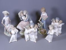 LLADRO FIGURES (7) - 27cms the tallest, Rose Garden Boy