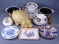 MEAKIN MID-CENTURY STUDIO DINNERWARE, pig money box and other china items