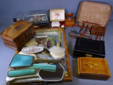 MISCELLANY - musical and other jewellery boxes, dressing table items, ship in the bottle, vanity