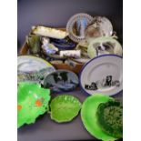 DECORATIVE WALL PLATES, GREEN LEAF, FLOW BLUE and other decorative china
