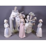 NAO FIGURES (5), 38cms the tallest, Pierrot with instrument