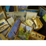 GWYNETH WILLITT oils, watercolours, pictures and prints - a large quantity, both framed and loose by