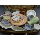 SUITCASE OF MIXED SUNDRY CHINA & POTTERY