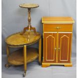 VINTAGE & LATER FURNITURE PARCEL, three items including a two-tier walnut trolley with piecrust top,