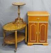 VINTAGE & LATER FURNITURE PARCEL, three items including a two-tier walnut trolley with piecrust top,