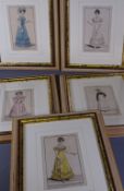 VICTORIAN FASHION PRINTS (5) in modern frames, 17.5 x 10.5cms