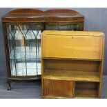 TWO VINTAGE FURNITURE ITEMS to include a double fronted mahogany china display cabinet, mirrored