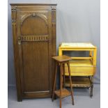 VINTAGE & MID-CENTURY FURNITURE PARCEL, four items including a single door hall robe with carved