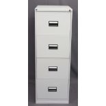 FOUR DRAWER METAL FILING CABINET, locking with key, 132.5cms H, 47cms W, 62cms D