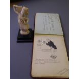 IVORY DANCER and an album of drawings, poems and ditties, both Early 20th century, the album