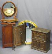 VINTAGE FURNITURE PARCEL, five items to include a gilt framed wall mirror with bevelled edge