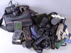 PHOTOGRAPHIC EQUIPMENT, Praktica LTL3 35ML camera with long lense, Toshika binoculars, lens and
