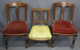 CIRCA 1900 CURVED BACK MAHOGANY PARLOUR CHAIRS (2) and an Edwardian walnut nursing chair, all having