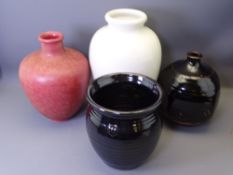 MOORCROFT, BRETBY & OTHER STONEWARE VASES (4)