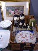 ONYX BOOKENDS, HOMEPRIDE 'FRED FIGURES', Minton pedestal bowl, still life watercolour After