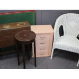 VINTAGE & LATER FURNITURE PARCEL, five pieces to include a small painted oak four drawer