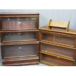 TWO GLOBE WERNICKE MAHOGANY SECTIONAL BOOKCASES, one having three opening glazed doors with top
