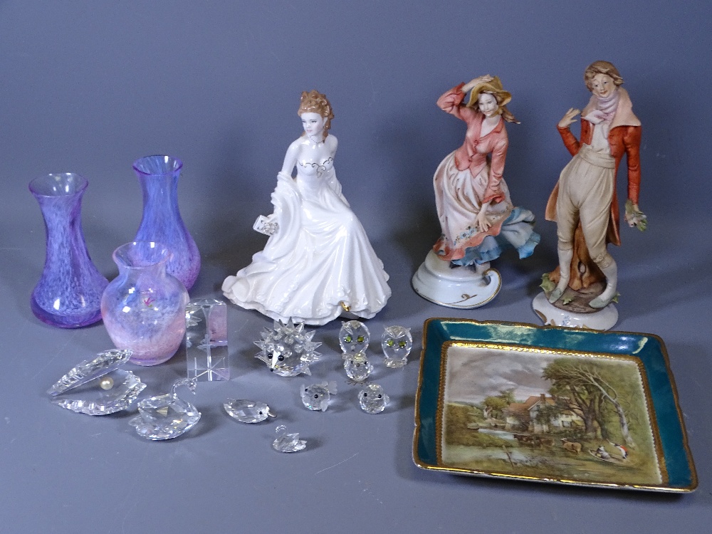 ROYAL WORCESTER ANNIVERSARY GOLDEN MOMENTS modelled by Jack Glyn figurine, a pair of continental
