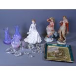 ROYAL WORCESTER ANNIVERSARY GOLDEN MOMENTS modelled by Jack Glyn figurine, a pair of continental