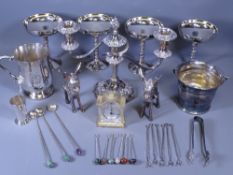 CANDELABRA, TANKARDS, COCKTAIL STIRRERS ETC