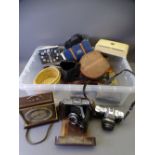 BELLOWS CAMERA IN LEATHER CASE, Olympus ON30 and other interesting items including a Festival of