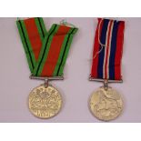WWII MEDALS, a pair, 4123814 Sgt J Paxton, 1939 - 1945 war and defence medals with ribbons