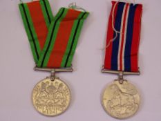 WWII MEDALS, a pair, 4123814 Sgt J Paxton, 1939 - 1945 war and defence medals with ribbons