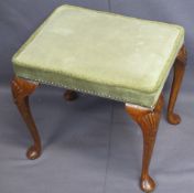 GEORGE II STYLE CARVED KNEE STOOL, 45cms H, 48cms W, 39cms D