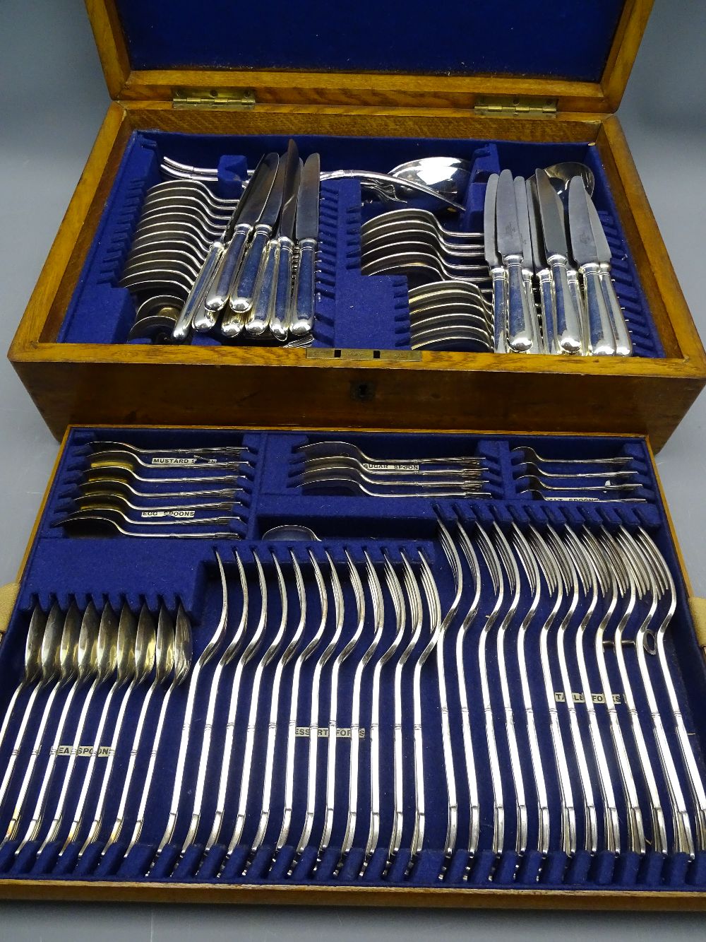 CANTEEN OF ALL-METAL CUTLERY, fine little used eighty pieces of heavy quality cutlery and all having