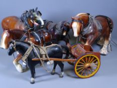 DRAY & SHIRE HORSE PORCELAIN MODELS (5)