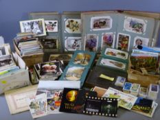 POSTCARDS - several small boxes and albums of vintage, various themes, containing over 1000