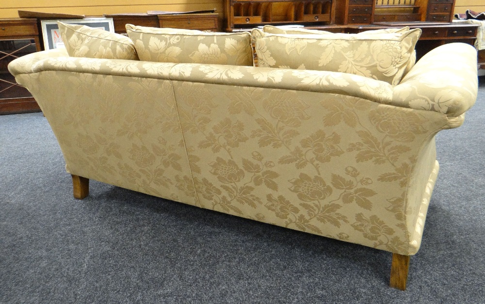 DAVID GUNDRY MEDIUM SOFA, 'Amalfi' model, in dark gold floral damask fabric, 205 x 101 x 81cms - Image 2 of 25