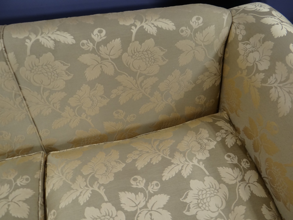 DAVID GUNDRY MEDIUM SOFA, 'Amalfi' model, in dark gold floral damask fabric, 205 x 101 x 81cms - Image 19 of 25