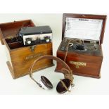 VINTAGE GECOPHONE NO.1 CRYSTAL SET, Type BC1001, ebonite control panel, in mahogany case with hinged