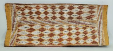 UNKNOWN ARNHEM LAND ABORIGINAL ARTIST, c. 1950s, natural earth pigments on eucalyptus bark - honey