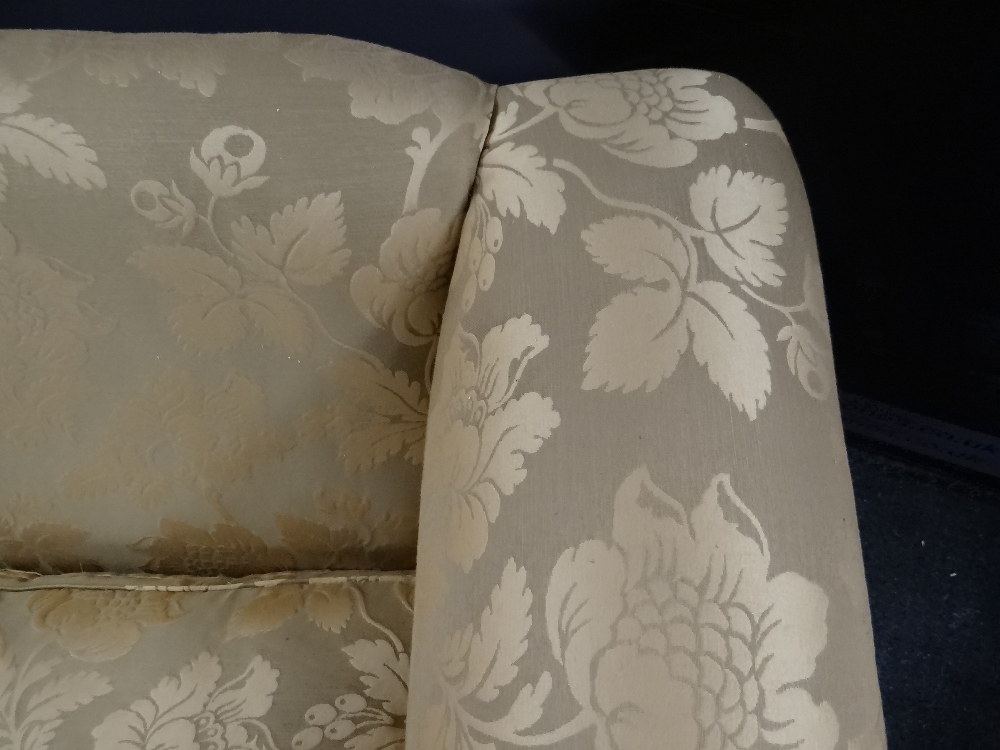 DAVID GUNDRY MEDIUM SOFA, 'Amalfi' model, in dark gold floral damask fabric, 205 x 101 x 81cms - Image 13 of 25