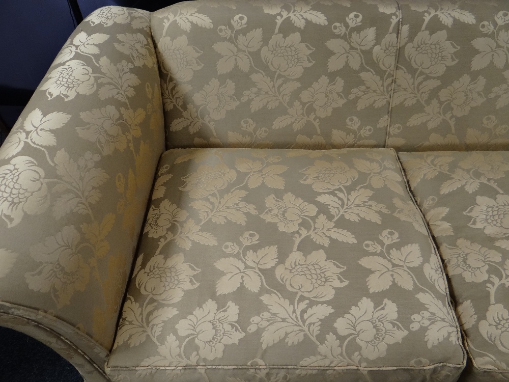 DAVID GUNDRY MEDIUM SOFA, 'Amalfi' model, in dark gold floral damask fabric, 205 x 101 x 81cms - Image 21 of 25