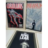 THREE ROYAL SHAKESPEARE COMPANY (RSC) FRAMED POSTERS, screen prints - for Measure for Measure,
