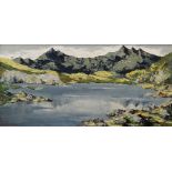 CHARLES WYATT WARREN oil on board - Y Wyddfa (Snowdon) from Llyn Mymbyr, signed and signed verso