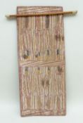 UNKNOWN ARNHEM LAND ABORIGINAL ARTIST, c. 1950s, natural earth pigments on eucalyptus bark -