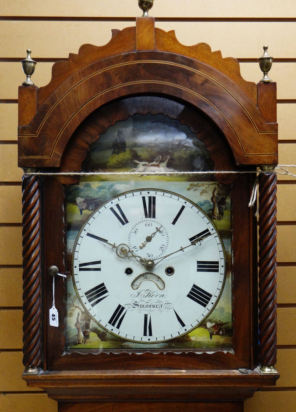 EARLY 19TH CENTURY WELSH MAHOGANY 8-DAY LONGCASE CLOCK, Joseph Kern of Swansea, 12in. arched,